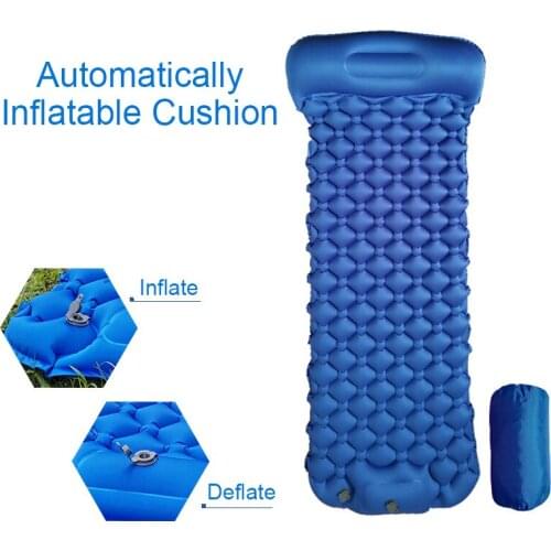 Camping Sleeping Pad Inflatable Air Mattresses Outdoor Mat Furniture Bed Ultralight Cushion Pillow Hiking Trekking