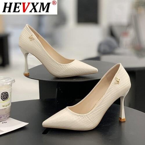 2021 Fall New Luxury Women Designer black Beige Low Heels Pumps Comfortable Office Lady Metal 9cm High Female Dress Shoes
