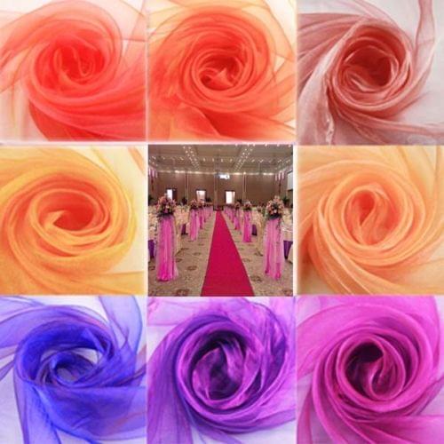 10m*150cm Sheer Organza Roll Wedding Chair Sash Bow Table Runner Swag Decor, 22 colors For U Pick