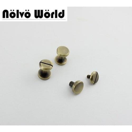100pcs 10*8mm NEW Copper total height round flap head metal stud for punk bags hardware rivet studs