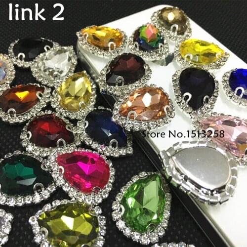 10x14,13x18,18x25 Teardrop glass crystal rhinestone Handmade sew on rhinestone claw stone bottom jewelry making