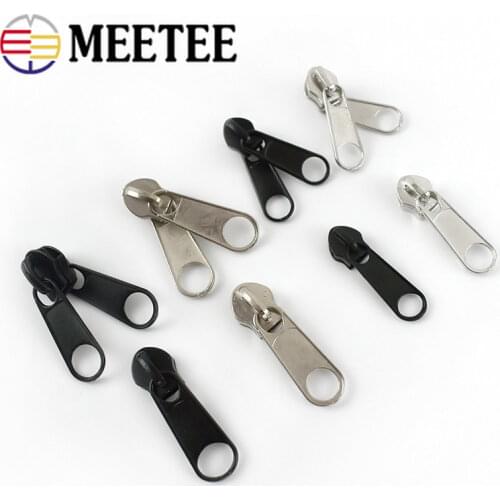 50pcs 3# 5# 8# 10# Zipper Sliders for Nylon Zips Luggage Bag Double Zippers Puller Head Handbag Lock Zip Repair Kits Accessories