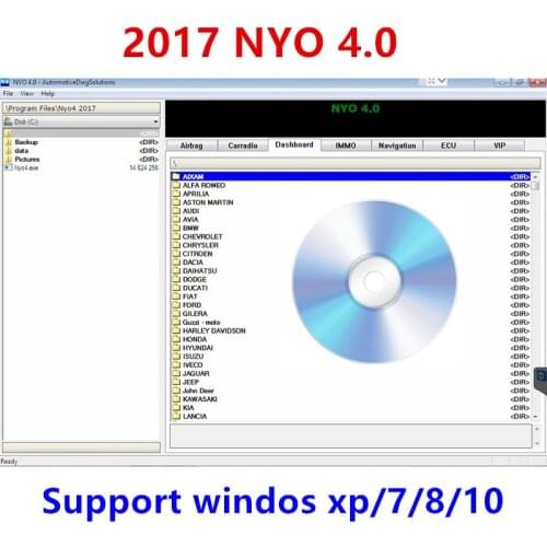 2017 NYO 4 Database Airbag Car Radio Dashboard IMMO Navigation For car radio unlocking software
