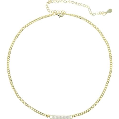 2021 womens Hip Hop Cuban Link Chain Choker Necklace Iced Out bar pendant Crystal Necklace Fashion Bling crystal Jewelry Gift