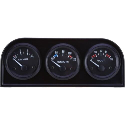 B734 52MM 3 in1 Car Accuracy Auto Gauge Voltmeter Water Temperature Oil Pressure Sensor Triple Kit