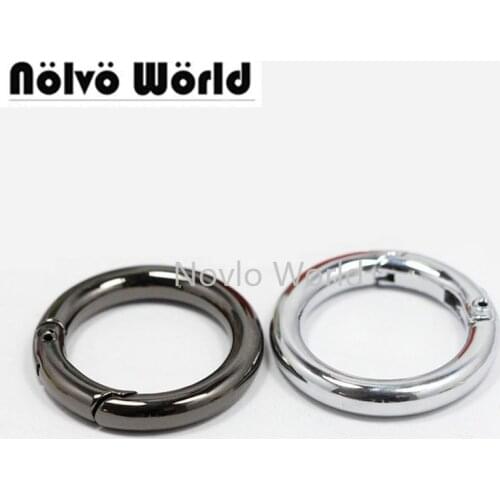 30pcs 5 colors inner 2.5cm 1 Inch 5mm thick,Gunmetal Nickel Snap Spring Gate Ring for Sewing Purse Bag Handbag Handle Connector