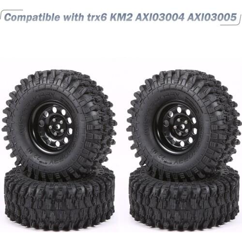 4PCS AUSTAR 7021+2016BK RC Tires 125*50mm Metal Wheel Rim Rubber Tire for RC Buggy Off-road Car for trx6 KM2 AXI03004 AXI03005