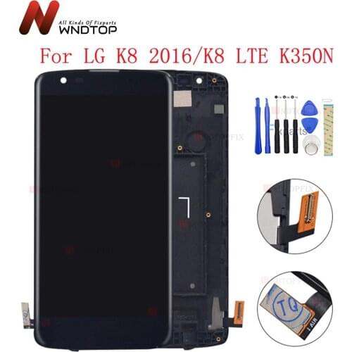 5.0"inch 100% Tested For LG K8 2016 LCD Display Touch Screen Digitizer Assembly With Frame Replacement For LG K350N K350E K350DS