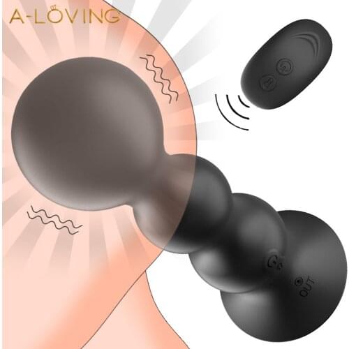 Automatic Inflatable Prostate Massager Anal Vibrator Silicone Male Butt Plug Anus Vibrating Sex Toy For Men G-Spot Stimulation