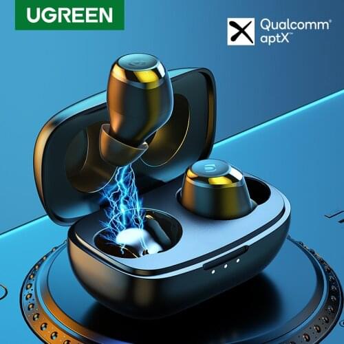 Ugreen Wireless Bluetooth 5.0 Earphone TWS HiTune Headphone aptX Qualcomm Chip True Wireless Stereo Earbuds Headset Earphones