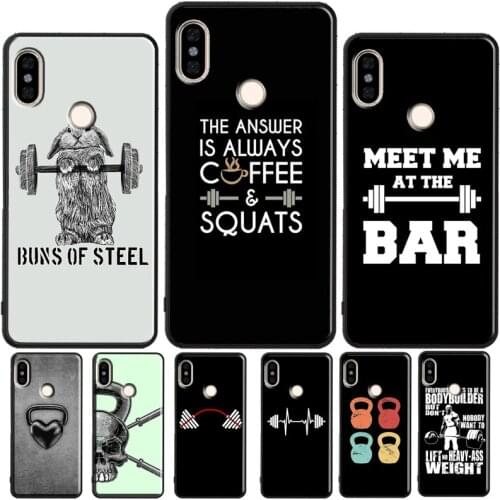 Bodybuilding Gym Fitness Case For Xiaomi Redmi Note 9S 9 Pro 8T 8 Pro 7 Cover For Redmi 9 9A 9C 8 8A K30 Ultra 10X