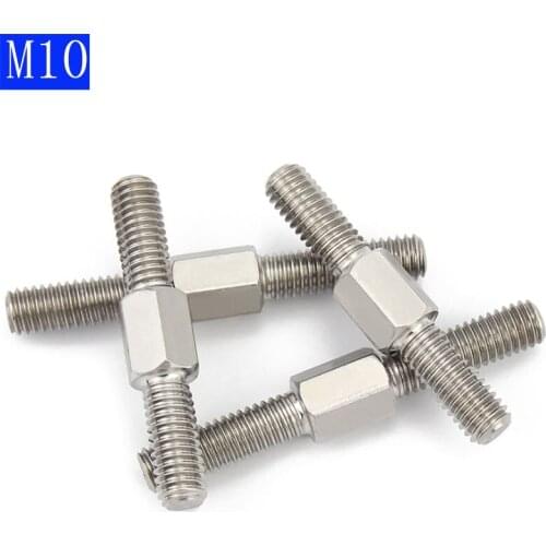 M10 304 Stainless Steel Left hand and Right - hand Double End Thread Tight Adjustable Push Rod Stud Screws Bolts