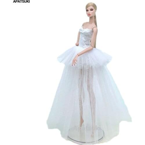 Pure White Fashion Doll Outfits Dress For Barbie Clothes Multi-layer Wedding Dresses 1/6 BJD Dolls Accessories Kids Toys