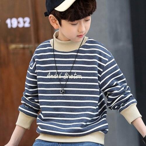 2019 Winter Children Sweatshirts Warm Tops For Kids 3-12years Teenager Bottom Fleece Boys Outerwear Baby T-shirts Clothing