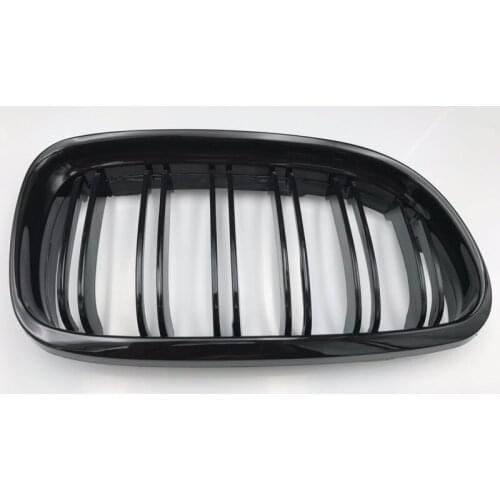 For BMW E90 2008-2011 1 Pair Gloss Black Front Kidney Grill Double Line Grille Repair Part Grilles