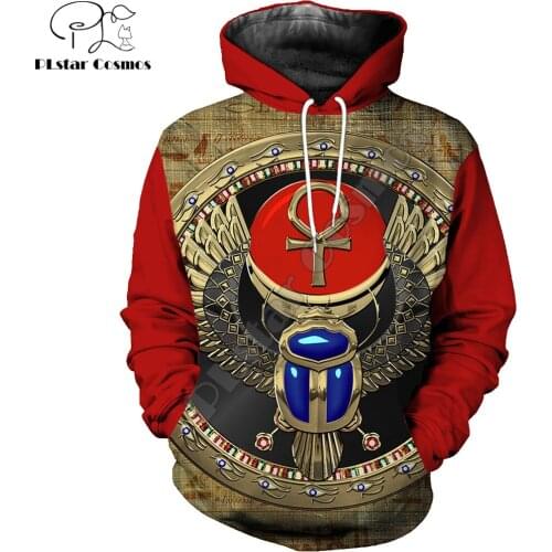 Egyptian Winged Scarab With Ankh 3D All Over Printed Men Hoodie Unisex Sweatshirt Zip Pullover Casual Jacket Tracksuit KJ345