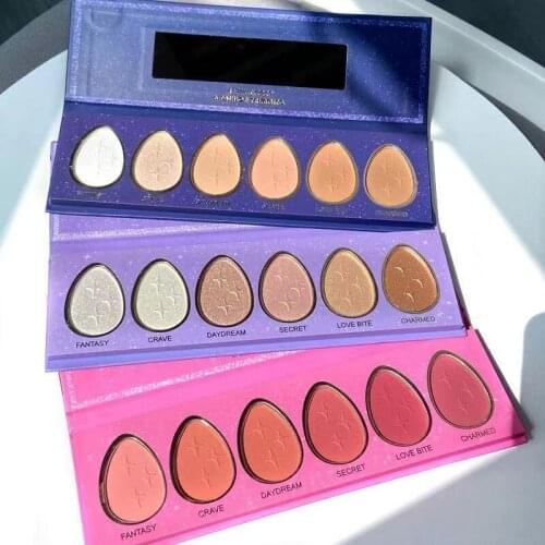 6 Color Illuminator Highlighter Palette Makeup Glow Highlight Face Bronzer Shimmer Powder Texture Contour Cheek Blush Cosmetic
