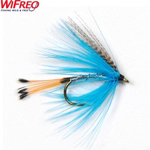 10PCS Wifreo #12 Blue Silver Trout Fishing Fly Pheasant Tail