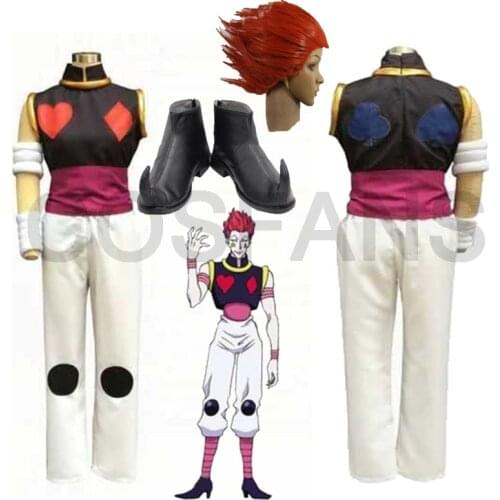 Anime Hunter X Hunter Hisoka Cosplay Costume Halloween Chrismas Carvinal Party Costumes For Women Men Wigs and shoes custom made