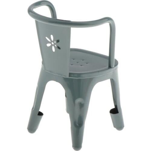 1/6 Scale Mini Metal Single Chair Coffee Shop Bar Furniture for Dollhouse