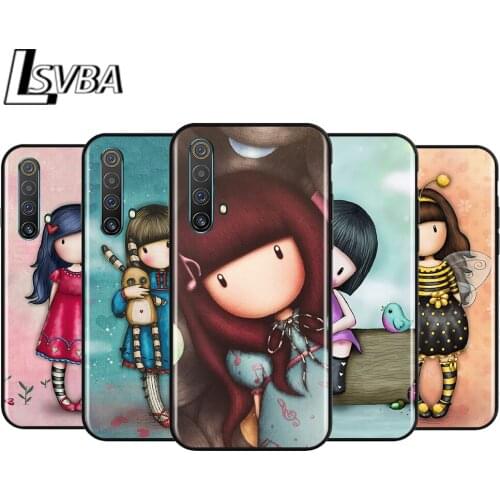 Cartoon cute little girl for OPPO Realme V15 X5 X3 X50 X7 X2 C17 C11 C3 C2 7 7i 6 6S 6i 5 3 2 Pro Soft Black Phone Case