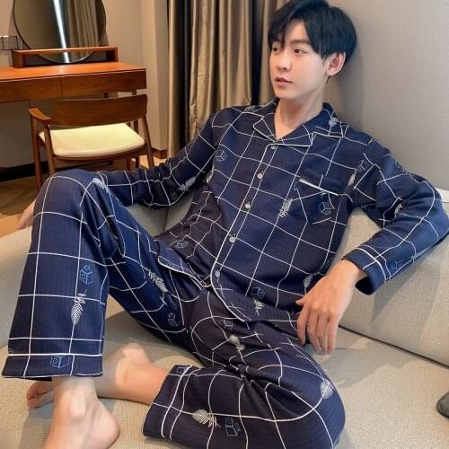 Royal Blue Mens Comfortable and Breathable Autumn and Winter Young and Middle-aged Mens Living Clothes Warm with Thin Cotton