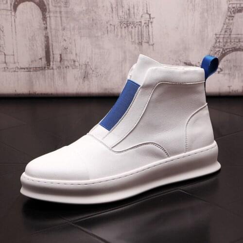 Stephoes Men Fashion Casual Ankle Boots Spring Autumn High Top Luxury Designer Youth Trending Microfiber Leather Sneakers