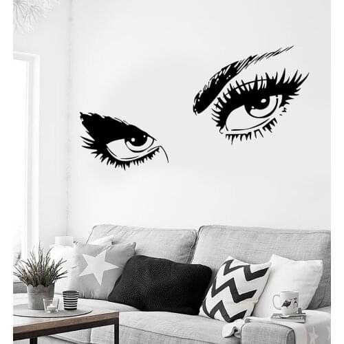 Sexy Hot Eyes Girl Wall Stickers Teen Woman Decal For Living Room Decor Removable Self-adhesive Wall Decal Hot Mural SA282