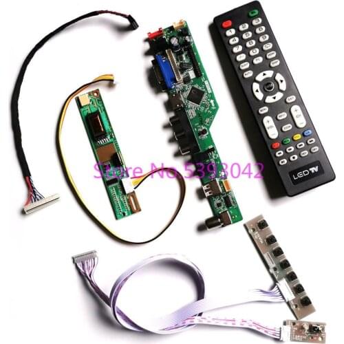 Fit QD15TL07 Rev.01/Rev.02/Rev.03 Remote 1CCFL TV analog VGA USB 30-Pin LVDS 1280*800 LCD display controller board DIY kit