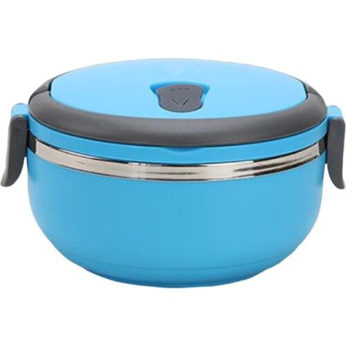 Portable Lunch Box w/Lid Leak-Proof Stainless Steel Interior Bento for Kid