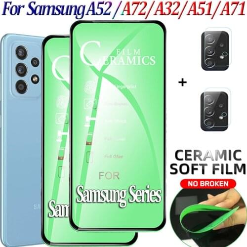 Ceramic Film For Samsung Galaxy A52 5G A72 Screen Protector Galaxy A52 A51 Camera Protection On Samsung A 52 A32 4G Soft Glass