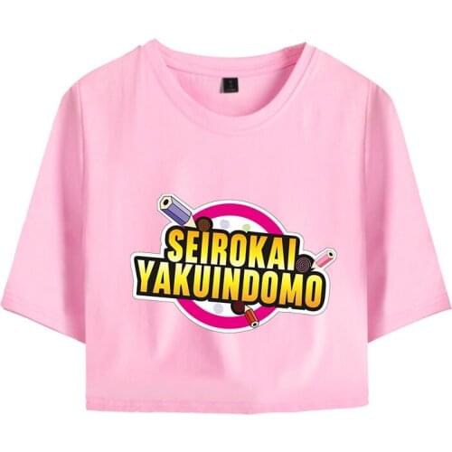 Anime TV Delusion Student Union Print Element Navel Sexy T Shirt Summer Crop Top SEIROKAI YAYUINDOMO Harajuku Tee Woman Clothes