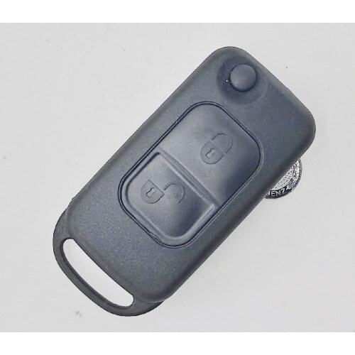 WIth Logo Flip Folding Car Case Remote Key Shell For Mercedes Benz SLK E113 A C E S W168 W202 W203 HU64 Blade 2 Button