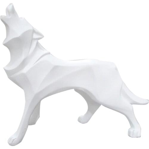 1 Pcs Statue Nordic Wolf Animal Statues for Home Office Decoration Living Room Figurine Creative Wine Cooler Sculpture