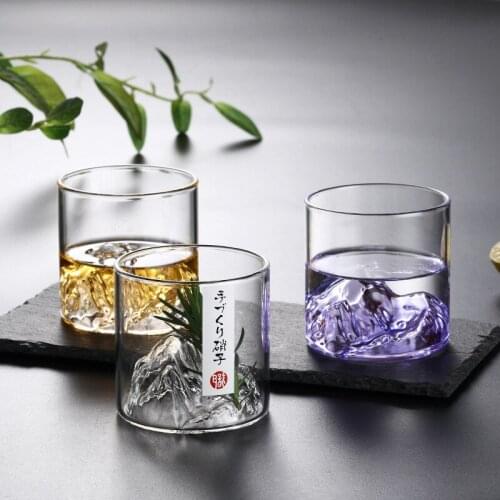 Guochao glass cup retro Japanese water cup coffee Japanese tea cup whisky wine cup household heat resistant