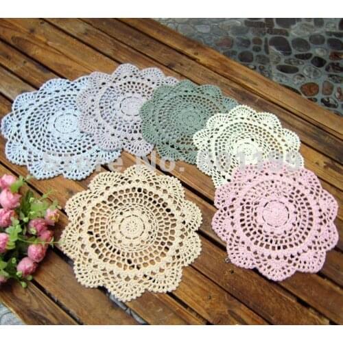 6 Vintage Crocheted Doily Lot Assorted Doilies