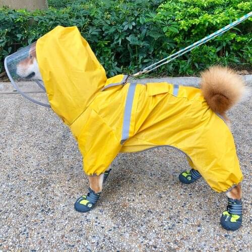 Dog Waterproof Raincoat Puppy Rain Jacket Bulldog Jumpsuit Welsh Corgi Shiba Inu Outfit Reflective Raincoats Small Dog Costume
