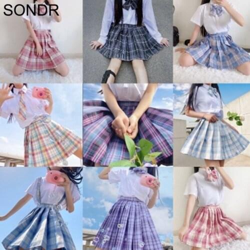 Japanese Jk Uniform Skirt Women Fashion Cute Kawaii Basic Summer Jk Lattice Skirt 2020 New Sweet Soft Girl Student Pleated Skirt