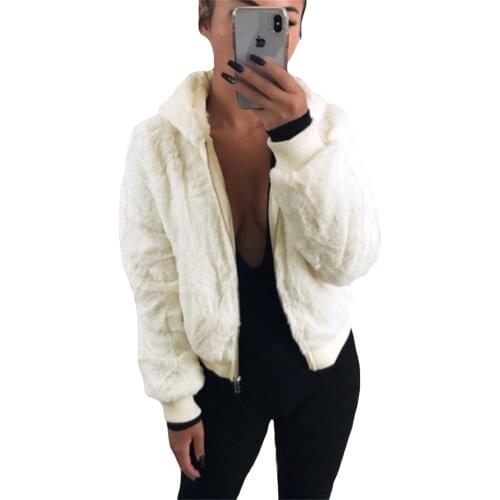 Women Short Jackets Plus Size 5XL Fleece Warm Soft Coats Casual Tops Street Teddy Plush Fluffy Female Zippers Hooded Outerwear