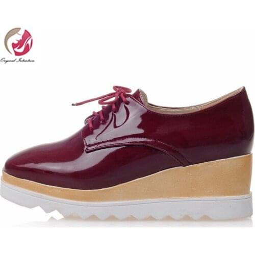 Popular 3 Colors Women Casual Shoes Fashion Platform Square Toe Pink White Black Shoes Woman US Size 4-10.5