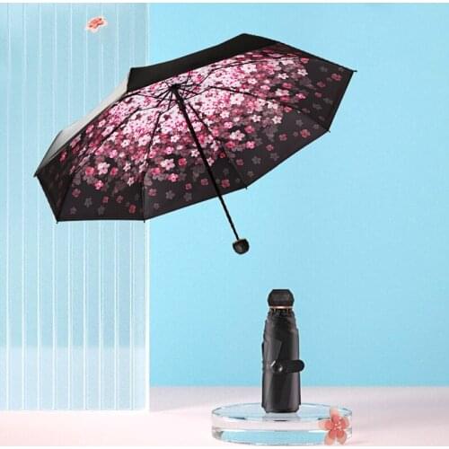 Women Beach Umbrella Cute 5 Fold Windproof Uv Protection Fashion Umbrella Sunshades Paraguas Mujer Household Merchandises BD50RR