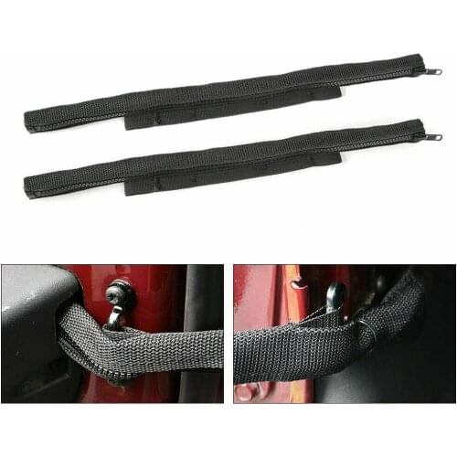 1Pair Black Door Limiting Strap Oxford Fabric Wire Harness Protector For Jeep Wrangler JK 2007-17 Limiting Strap Auto Accessorie