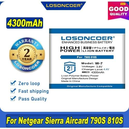 100% Original LOSONCOER W-7 For Netgear Sierra Aircard 790S 810S Battery Wireless Router
