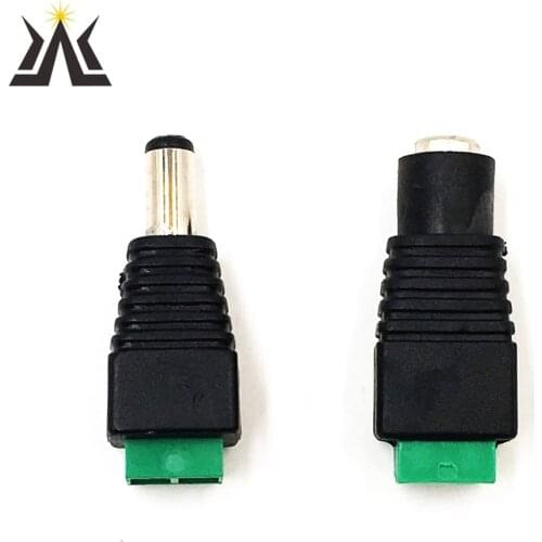 2 Pairs 2.1x5.5mm Female Male DC Connector Power Jack Adapter Plug Cable Connector for LED COB Strip Light Bar DIY Lamp Bulb
