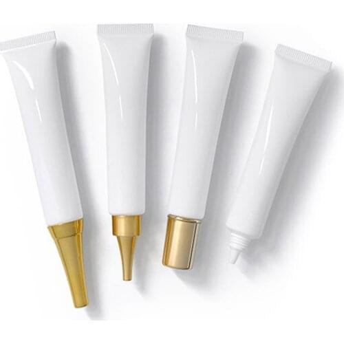 20ml Squeeze Sub-bottling Travel Cream Tube Refillable Lotion Soft Tubes Empty Cosmetic Containers 50pcs/lot White Glossy