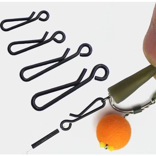 20PCS Carp Fishing Accessories Carp Rig Link Clip Quick Change Clip Snap Hook Leader Swivel Clip for Carp Hair Rig Making Tackle