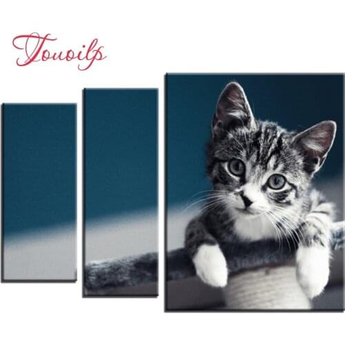 3pcs,Full,square&round Diamond Embroidery,Cute kitten cat Diamond Painting,Cross Stitch,3D,Diamond Mosaic,diamond pattern,Crafts