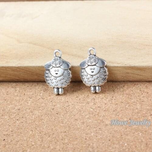 30 pcs Vintage Charms Sheep Pendant Antique silver Fit Bracelets Necklace DIY Metal Jewelry Making 20113