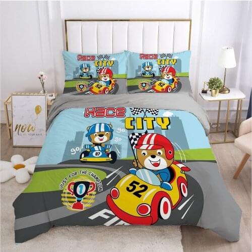3D Quilt Covers Pillowcase(s) Bedding Set Duvet Cover Sets Comforter Case Linen Bed Cartoon Queen Full Size Home Textile