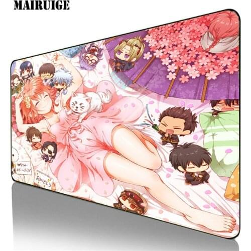Anime Gintama 800X300MM XXL Locking Edge Large Gaming Mouse Pad Computer Gamer CS GO Keyboard Mouse Mat Desk Mat Mousepad for PC